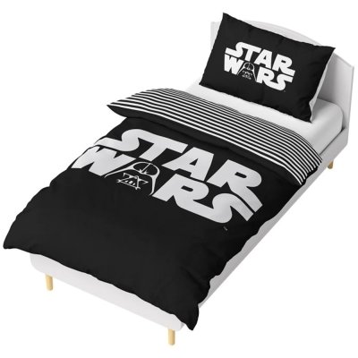 Čiernobiele bavlnené posteľné obliečky Star Wars