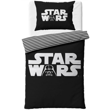 Čiernobiele bavlnené posteľné obliečky Star Wars