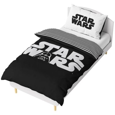 Čiernobiele bavlnené posteľné obliečky Star Wars