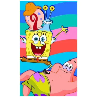 Detský uterák SpongeBob s Patrikom a Garym