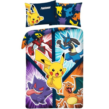 Bavlnené posteľné obliečky Pokémon Pikachu a přátelé