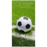 Froté osuška s motívom futbalovej lopty. Je vyrobená zo 100% bavlny, má rozmery 70 × 140 cm a certifikát OEKO-TEX STANDARD 100.