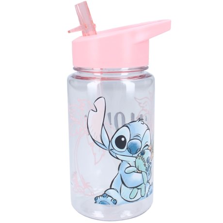 Dievčenská plastová fľaša na pitie Lilo & Stitch so slamkou