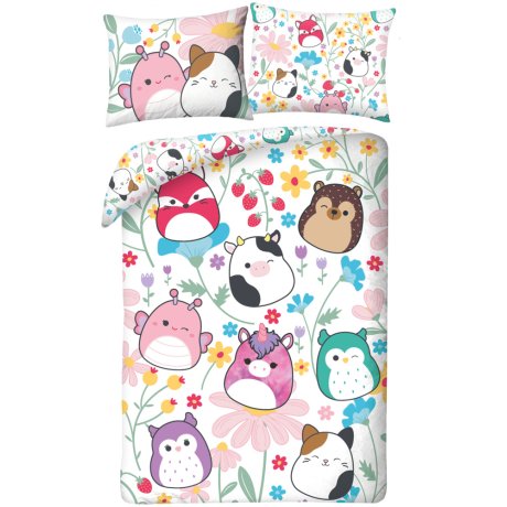 Obojstranné posteľné obliečky z mikrovlákna Squishmallows – Flower Friends
