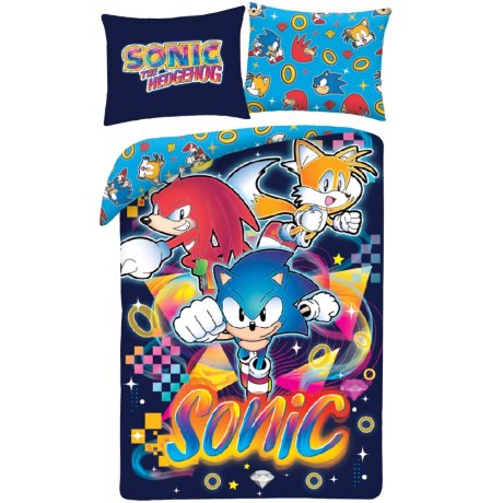 Obojstranné posteľné obliečky z mikrovlákna Ježko Sonic