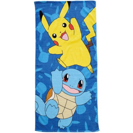 Bavlnená plážová osuška Pokémon - Pikachu a Squirtle