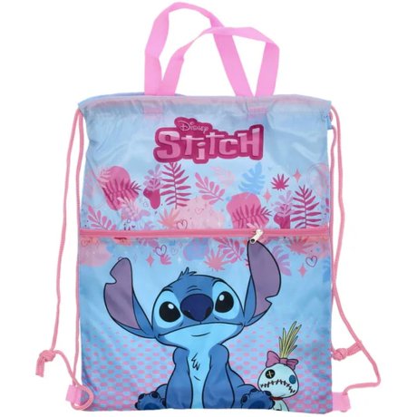 Dievčenský športový vak Stitch s vreckom na zips