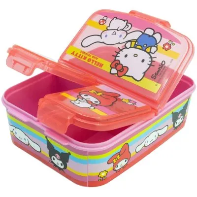 Multibox na desiatu Hello Kitty a priatelia s 3 priehradkami