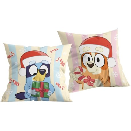 Vianočný obojstranný vankúš Bluey & Bingo