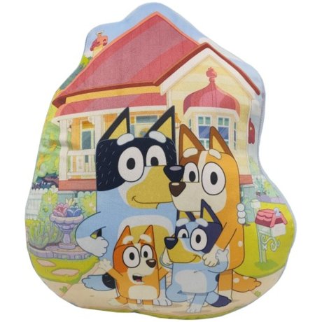 Tvarovaný 3D vankúšik Bluey - rodinka