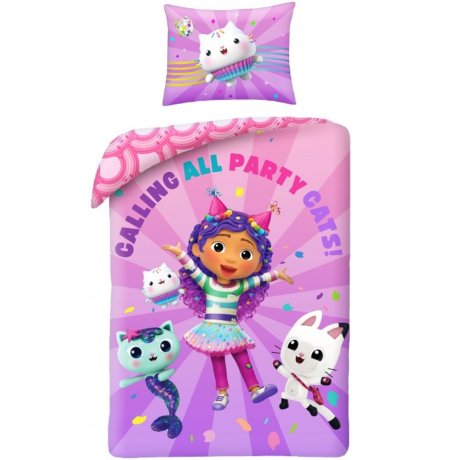 Posteľné obliečky z mikrovlákna Gábinin kúzelný domček – Party Cats