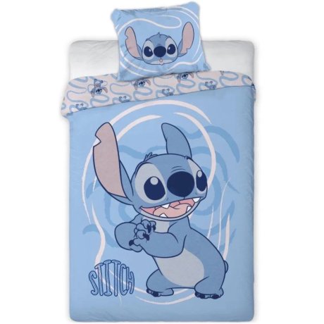 Bavlnené posteľné obliečky Stitch v modrej farbe pre chlapcov