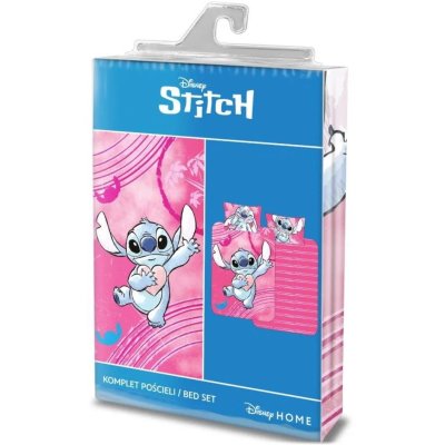 Bavlnené posteľné obliečky Stitch v ružovej farbe pre dievčatá