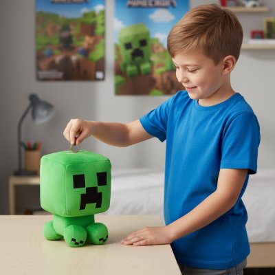 Plyšová pokladnička Minecraft Creeper