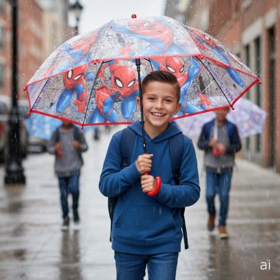 Detský priehľadný dáždnik Spiderman