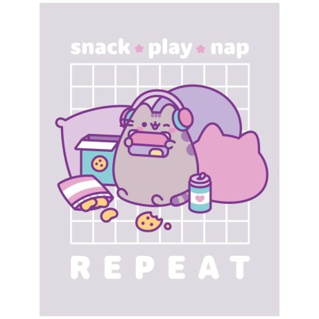 Coral fleece deka Pusheen – Snack ★ Play ★ Nap & Repeat
