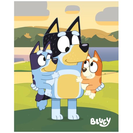 Coral fleece deka Bluey a Bingo s ockom