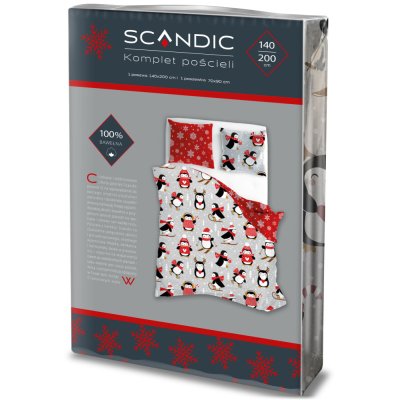 Vianočné bavlnené posteľné obliečky – Tučniaky