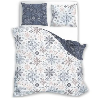 Vianočné bavlnené posteľné obliečky – Snehové vločky
