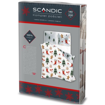 Vianočné bavlnené posteľné obliečky – Medovníček a Vianočný les