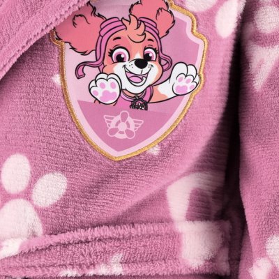 Dievčenský fleece župan s kapucňou Labková patrola - Skye