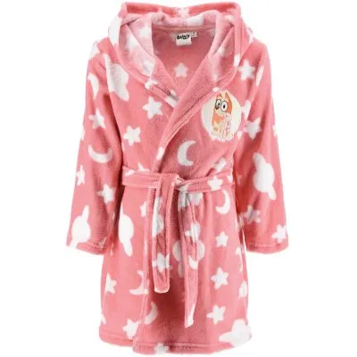 Dievčenský fleece župan s kapucňou Bluey - Bingo
