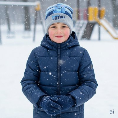 Chlapčenská zimná pletená čiapka Stitch