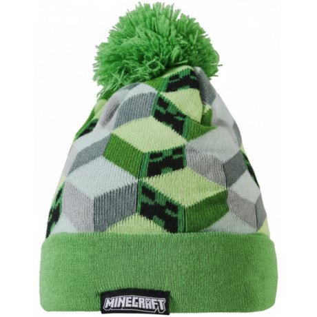 Detská pletená čiapka s brmbolcom Minecraft – Svet z kociek