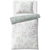 Obojstranná súprava posteľných obliečok Winter zo série BedTex Home Line s jemným prírodným motívom vetvičiek a drobných oranžových akcentov na bielo-sivom podklade. Vyrobená zo 100% bavlny Renforcé. Rozmery 140 x 200 cm a 70 x 90 cm, zapínanie na zips.
