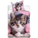 Bavlnené posteľné obliečky Mačiatko s klbkami
