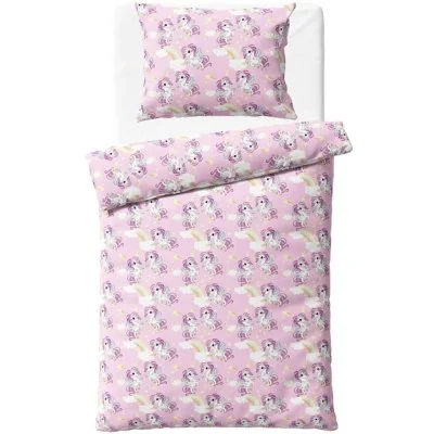 Bavlnené posteľné obliečky Dúhový svet s jednorožcami