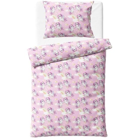 Bavlnené posteľné obliečky Dúhový svet s jednorožcami