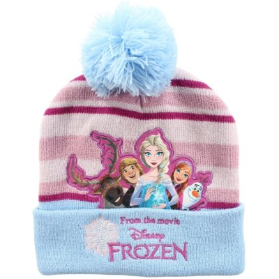 Dievčenská zimná pletená čiapka s brmbolcom Frozen
