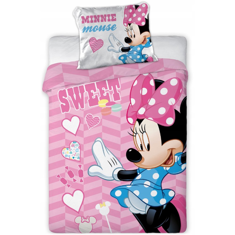Faro · Obliečky do detskej postieľky Minnie Mouse - Disney - 100% bavlna - 40x60 cm + 100x135 cm