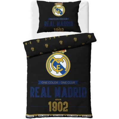 Bavlnené posteľné obliečky FC Real Madrid - Royal Black