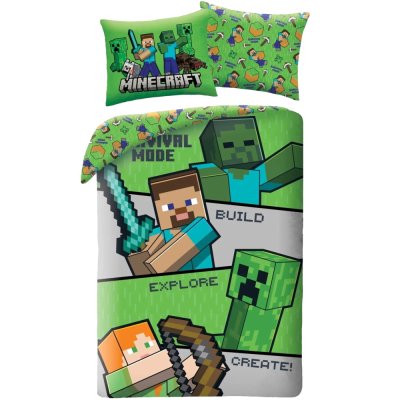 Obojstranné posteľné obliečky z mikrovlákna Survival Mode - Minecraft