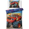 Súprava posteľných obliečok Blaze and the Monster Machines - motív Ready to Race? Je vyrobená zo 100% bavlny a má praktické zapínanie na zips. Obsahuje 1× obliečku na prikrývku 140x200 cm a 1× obliečku na vankúš 70x90 cm, takže je určená na štandardnú veľkú posteľ.