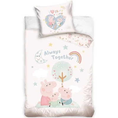 Obliečky do detskej postieľky Prasiatko Peppa - Navždy spolu