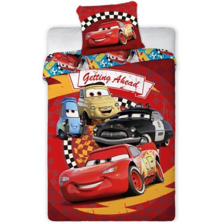 Bavlnené posteľné obliečky Autá - Getting Ahead