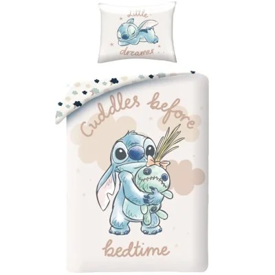 Bavlnené posteľné obliečky Stitch - Maznanie pred spaním