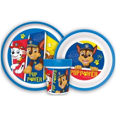 Sada plastového riadu Labková Patrola s pohárikom a protišmykom