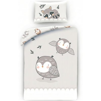 Obliečky do detskej postieľky so Sovičkami a Mývalom