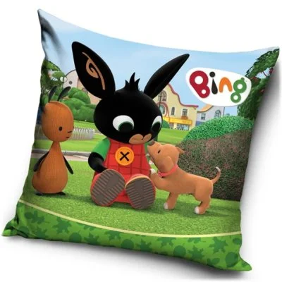 Velúrová obliečka na vankúš Zajko Bing a šteniatko