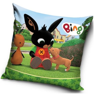 Detský velúrový vankúš Zajko Bing a šteniatko