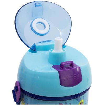 Plastová fľaša na pitie so slamkou a viečkom Stitch & Angel