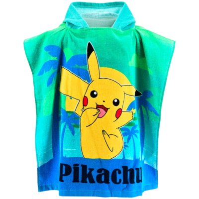 Detské plážové pončo - osuška s kapucňou Pokémon Pikachu