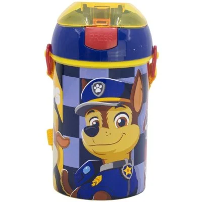 Plastová fľaša na pitie so slamkou a viečkom Paw Patrol - Rescue Pups