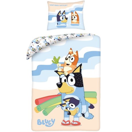 Bavlnené posteľné obliečky Bluey - Hrátky na pláži