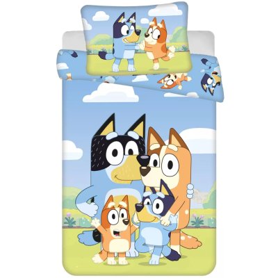Obliečky do detskej postieľky Bluey - Šťastná rodinka