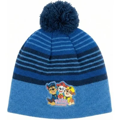 Chlapčenská zimná pletená čiapka s brmbolcom a baránkom Tlapková patrola